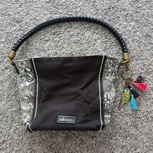 Sakroots Bag- Black & White Floral/Bird Purse